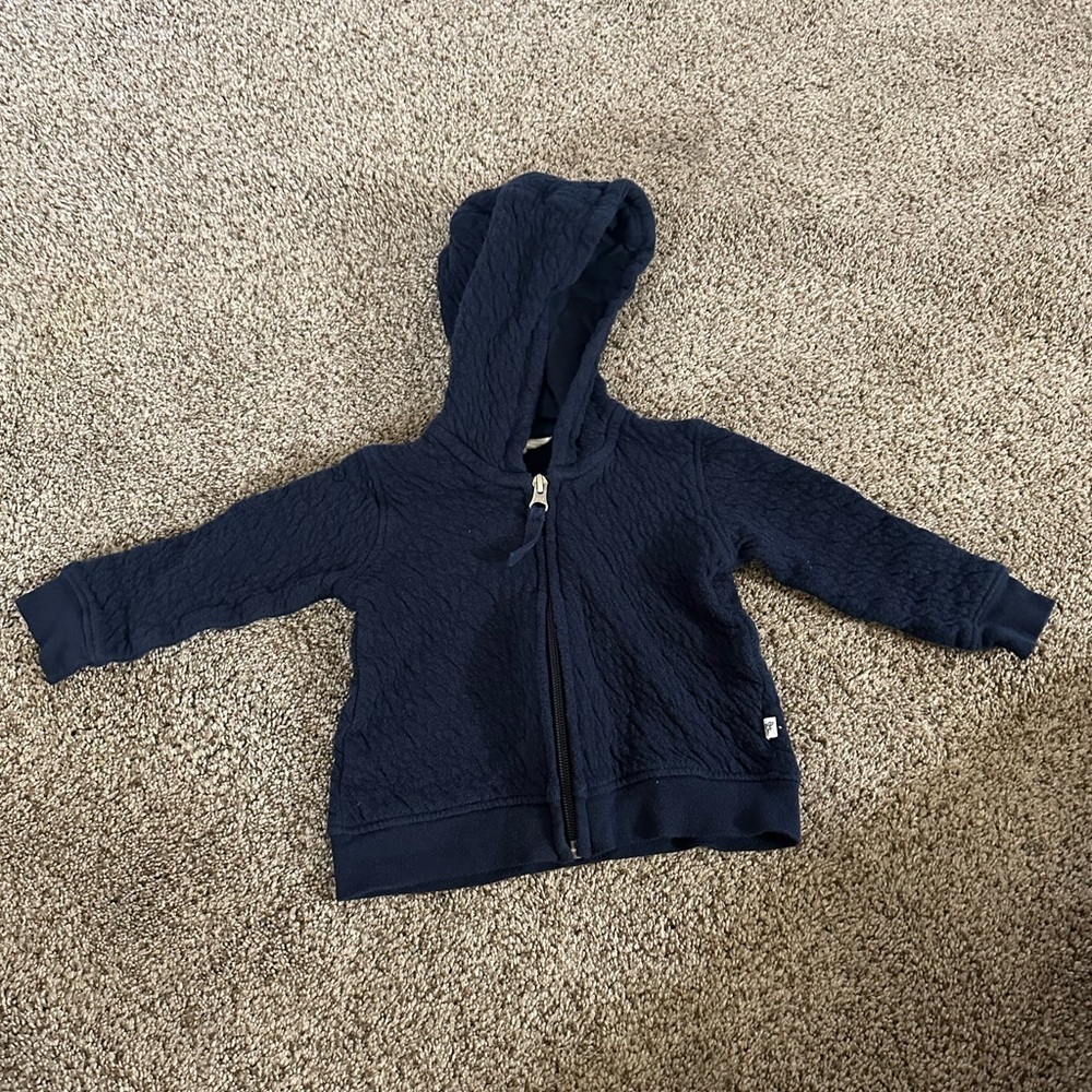 Burt's Bees Blue Zip-Up Hoodie Sweatshirt